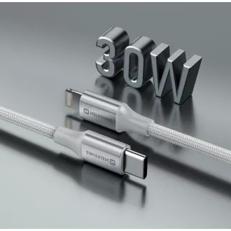 KABEL DO TRANSMISJI DANYCH SWISSTEN TEXTILE II USB-C / LIGHTNING 1,5 M BIAŁY
