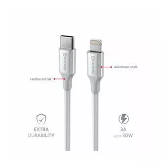 KABEL DO TRANSMISJI DANYCH SWISSTEN TEXTILE II USB-C / LIGHTNING 1,5 M BIAŁY