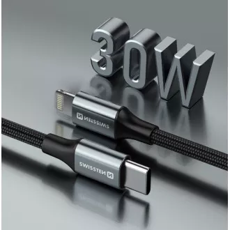 KABEL DO TRANSMISJI DANYCH SWISSTEN TEXTILE II USB-C / LIGHTNING 1,5 M CZARNY KABEL DO TRANSMISJI DANYCH SWISSTEN TEXTILE II USB-C / LIGHTNING 1,5 M CZARNY
