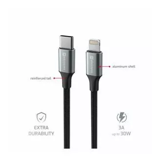 KABEL DO TRANSMISJI DANYCH SWISSTEN TEXTILE II USB-C / LIGHTNING 1,5 M CZARNY KABEL DO TRANSMISJI DANYCH SWISSTEN TEXTILE II USB-C / LIGHTNING 1,5 M CZARNY