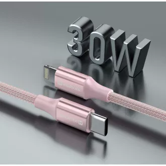 KABEL DO TRANSMISJI DANYCH SWISSTEN TEXTILE II USB-C / LIGHTNING 1,5 M RÓŻOWY