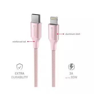 KABEL DO TRANSMISJI DANYCH SWISSTEN TEXTILE II USB-C / LIGHTNING 1,5 M RÓŻOWY