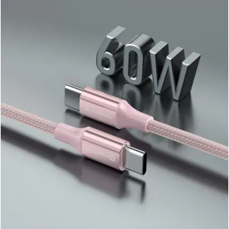 KABEL DO TRANSMISJI DANYCH SWISSTEN TEXTILE II USB-C / USB-C 1,5 M RÓŻOWY
