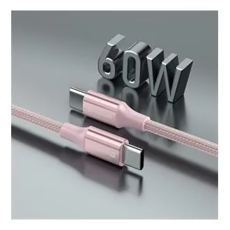 KABEL DO TRANSMISJI DANYCH SWISSTEN TEXTILE II USB-C / USB-C 1,5 M RÓŻOWY