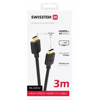 Kabel SWISSTEN HDMI do HDMI 4K 60Hz 3.0 M PVC