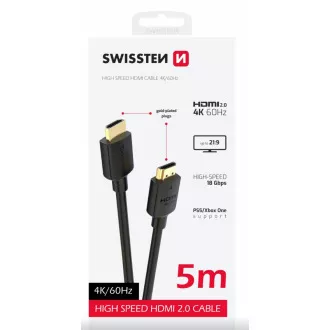 Kabel SWISSTEN HDMI do HDMI 4K 60Hz 5.0 M PVC Kabel SWISSTEN HDMI do HDMI 4K 60Hz 5.0 M PVC