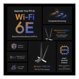Karta TP-Link Archer TXE72E - AXE5400 Wi-Fi 6E Bluetooth 5.3 PCIe Karta TP-Link Archer TXE72E - AXE5400 Wi-Fi 6E Bluetooth 5.3 PCIe