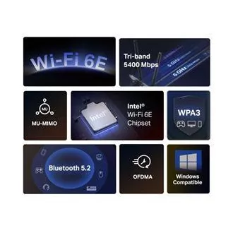 MERCUSYS MA86XE - Karta PCI Express AXE5400, Wireless WiFi 6E