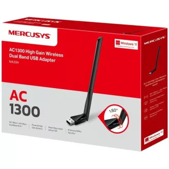 MERCUSYS MA30H - Bezprzewodowa dwuzakresowa karta sieciowa USB AC1300 - Antena o dużym wzmocnieniu