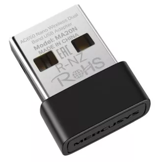 MERCUSYS MA20N - Bezprzewodowa dwupasmowa karta sieciowa AC650 USB Nano