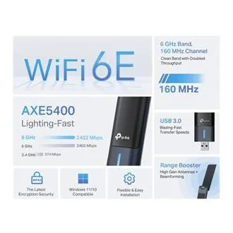 TP-Link Archer TBE400U Plus – bezprzewodowy adapter Wi-Fi 7 z portem USB i anteną o wysokim zysku TP-Link Archer TBE400U Plus – bezprzewodowy adapter Wi-Fi 7 z portem USB i anteną o wysokim zysku