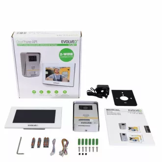 EVOLVEO DoorPhone AP1-2, przewodowy wideotelefon z aplikacją, biały