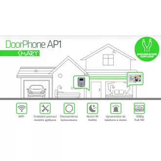 EVOLVEO DoorPhone AP1-2, przewodowy wideotelefon z aplikacją, biały