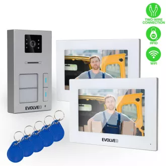 EVOLVEO DoorPhone AP2-2 wideodomofon przewodowy dla dwóch mieszkań z aplikacją, biały