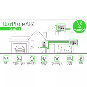 EVOLVEO DoorPhone AP2-2 wideodomofon przewodowy dla dwóch mieszkań z aplikacją, biały