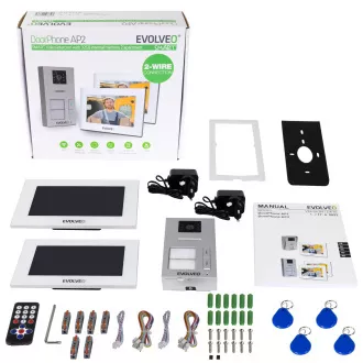 EVOLVEO DoorPhone AP2-2 wideodomofon przewodowy dla dwóch mieszkań z aplikacją, biały