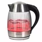 Salente StripeGlass, czajnik elektryczny 1,8 l, stal nierdzewna/szkło, czerwone podświetlenie