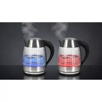 Salente StripeGlass, czajnik elektryczny 1,8 l, stal nierdzewna/szkło, czerwone podświetlenie