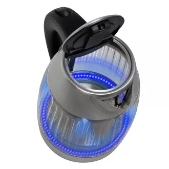Salente StripeGlass, czajnik elektryczny 1,8 l, stal nierdzewna/szkło, czerwone podświetlenie