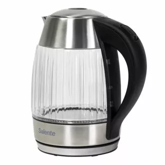 Salente StripeGlass, czajnik elektryczny 1,8 l, stal nierdzewna/szkło, czerwone podświetlenie