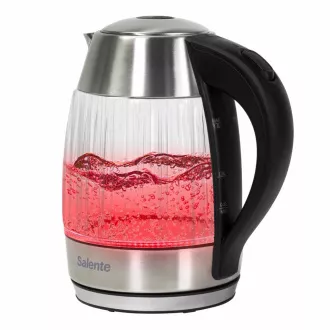Salente StripeGlass, czajnik elektryczny 1,8 l, stal nierdzewna/szkło, czerwone podświetlenie