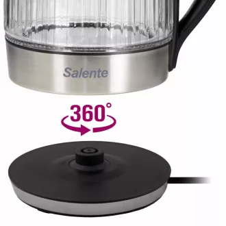 Salente StripeGlass, czajnik elektryczny 1,8 l, stal nierdzewna/szkło, czerwone podświetlenie