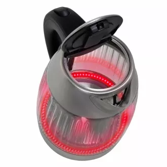Salente StripeGlass, czajnik elektryczny 1,8 l, stal nierdzewna/szkło, czerwone podświetlenie