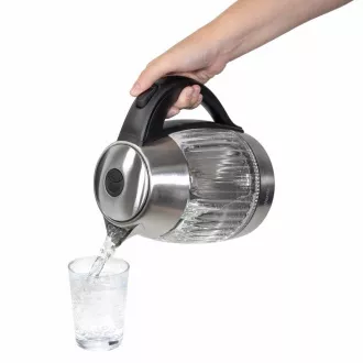 Salente StripeGlass, czajnik elektryczny 1,8 l, stal nierdzewna/szkło, czerwone podświetlenie