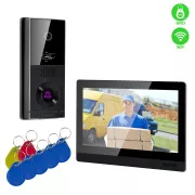 EVOLVEO DoorPhone AHD10, zestaw wideodomofonowy WiFi z kontrolą drzwi i RFID, czarny monitor 10"
