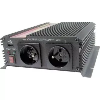Przetwornica napięcia Carspa CAR1KU-12 12V/230V USB 1000W, sinusoida modyfikowana Przetwornica napięcia Carspa CAR1KU-12 12V/230V USB 1000W, sinusoida modyfikowana