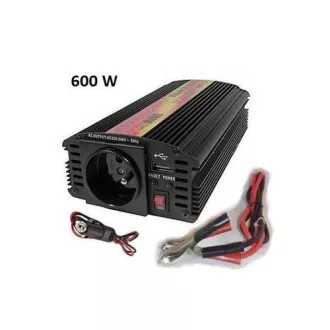 Przetwornica napięcia Carspa CAR600U-242 24V/230V USB 600W, sinusoida modyfikowana Przetwornica napięcia Carspa CAR600U-242 24V/230V USB 600W, sinusoida modyfikowana