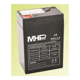 Akumulator MHPower VRLA AGM 6V/4,5Ah (MS4.5-6) Akumulator MHPower VRLA AGM 6V/4,5Ah (MS4.5-6)