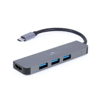 Wieloportowy hub Gembird USB-C 2w1 HDMI Wieloportowy hub Gembird USB-C 2w1 HDMI