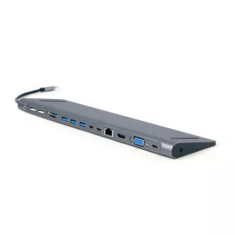 Gembird USB-C 9v1 multiport USB   HDMI   VGA   PD   czytnik kart   LAN   audio