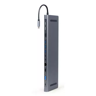 Gembird USB-C 9v1 multiport USB   HDMI   VGA   PD   czytnik kart   LAN   audio