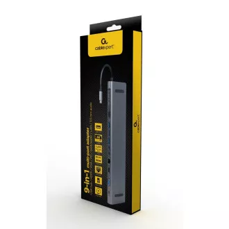 Gembird USB-C 9v1 multiport USB   HDMI   VGA   PD   czytnik kart   LAN   audio