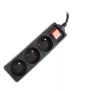 Przedłużacz GEMBIRD 3FR/10A/C14, 0,6 m, czarny
