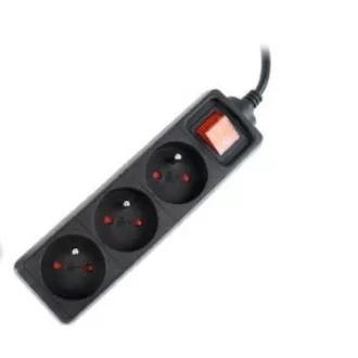 Przedłużacz GEMBIRD 3FR/10A/C14, 0,6 m, czarny