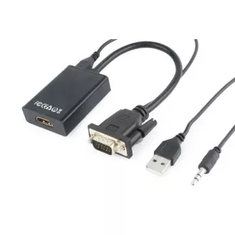 GEMBIRD Reduktor VGA - HDMI, 0,15 m, M/F