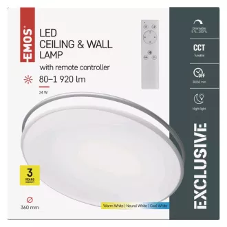 Lampa ścienna EMOS z pilotem zdalnego sterowania ZM5165 (35cm)