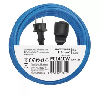 PRZEDŁUŻACZ EMOS 1Z 10M 1,5MM KABEL ZAPOBIEGAJĄCY ZAMARZANIU