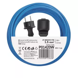 PRZEDŁUŻACZ EMOS 1Z 20M 1,5MM KABEL ZAPOBIEGAJĄCY ZAMARZANIU