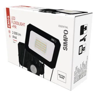 EMOS LED REFLEKTOR SIMPO 20W, 2000Lm, 4000K, PIR EMOS LED REFLEKTOR SIMPO 20W, 2000Lm, 4000K, PIR