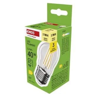 EMOS LED FLM MINI GL 3,4W(40W) 470lm E27 WW EMOS LED FLM MINI GL 3,4W(40W) 470lm E27 WW