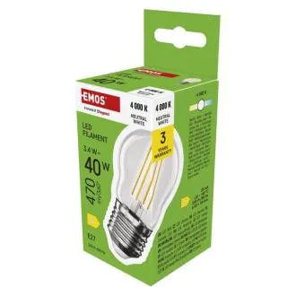 EMOS LED FLM MINI GL 3,4W(40W) 470lm E27 NW EMOS LED FLM MINI GL 3,4W(40W) 470lm E27 NW
