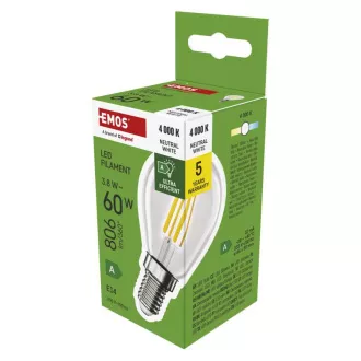 EMOS LED FLM MINI GL 3,8W(60W) 806lm E14 NW A CLAS