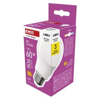 EMOS LED CLS A60 7W(60W) 806lm E27 NW EMOS LED CLS A60 7W(60W) 806lm E27 NW