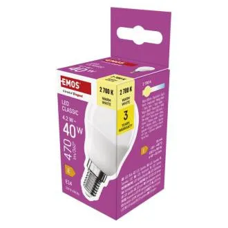 EMOS LED CLS MINI GLOBE 4,2W(40W) 470lm E14 WW EMOS LED CLS MINI GLOBE 4,2W(40W) 470lm E14 WW