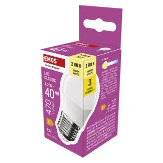 EMOS LED CLS MINI GLOBE 4,2W(40W) 470lm E27 WW EMOS LED CLS MINI GLOBE 4,2W(40W) 470lm E27 WW