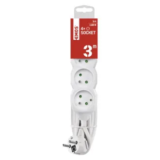 Przedłużacz EMOS 4z/3m 1,5mm
